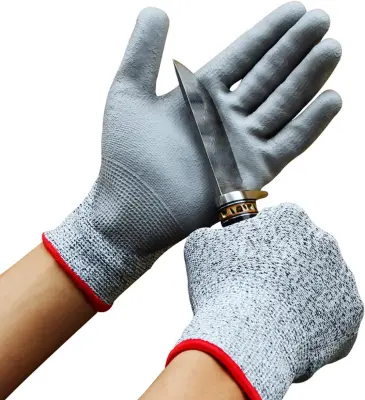 2 para rokavic proti urezninam, delovne rokavice, odporne rokavice, zaščitne rokavice stopnje 5 za hrano/vrtnarjenje/kuhinjo/DIY, velikost M in L