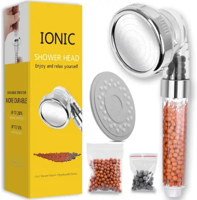 Ionska glava za prho, ročna, visokotlačna, varčevanje z vodo, 3 načini, nastavljiva glava za prho s filtrom za trdo vodo, nizek vodni pritisk, vsebuje