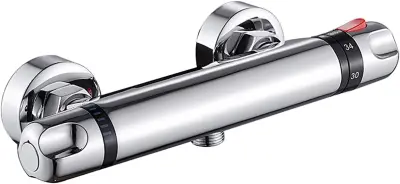 Kopalniški termostatski mešalnik za prho Stenski nosilec Kromirana medenina Kopalniška pipa za opekline Pipa za prhanje s toplo in hladno vodo Ventil