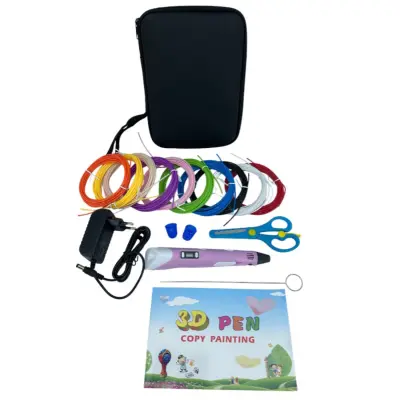 iLike Mega Set 3D Printing Pero z 8 dodatki + trda torbica 12V napajalnik 220V roza
