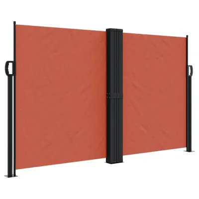 vidaXL Zložljiva stranska tenda terakota 140x1000 cm