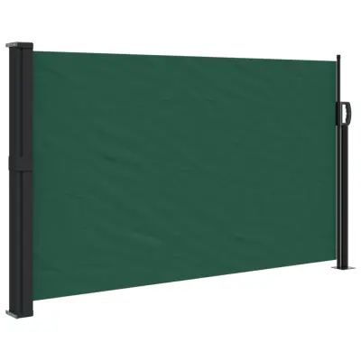 vidaXL Zložljiva stranska tenda temno zelena 120x600 cm