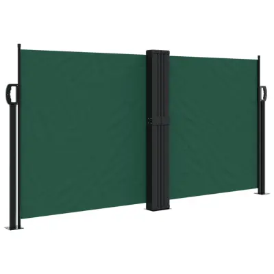 vidaXL Zložljiva stranska tenda temno zelena 120x600 cm