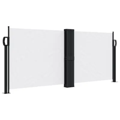 vidaXL Zložljiva stranska tenda bela 100x1000 cm