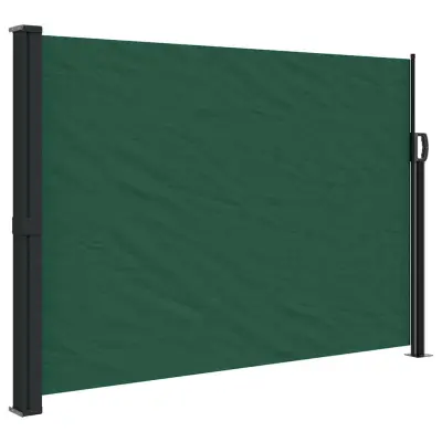 vidaXL Zložljiva stranska tenda temno zelena 140x600 cm