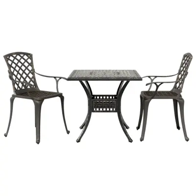 vidaXL Bistro garnitura 3-delna bronasta liti aluminij