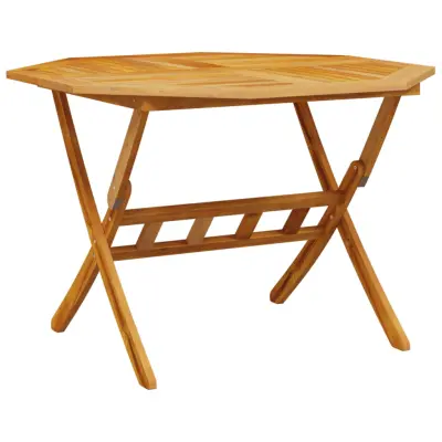 vidaXL Zložljiva vrtna miza Ø110x75 cm trden akacijev les