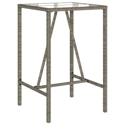 vidaXL Zunanja barska miza siva 70x70x110 cm poli ratan