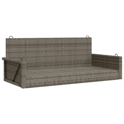 vidaXL Gugalna klop siva 119x56x48 cm poli ratan