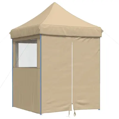 vidaXL Zložljivi pop-up šotor za zabave 4 stranice bež