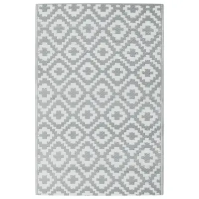 vidaXL Zunanja preproga ARAKIL siva 120x180 cm PP