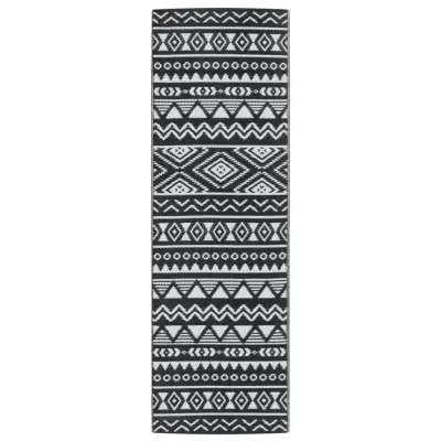 vidaXL Zunanja preproga ARAKIL črna 80x250 cm PP