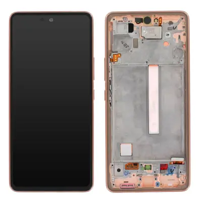 Original Samsung A53 5G Peach zaslon s steklom na dotik, servisni paket - Rose Gold