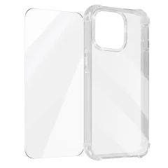 Ovitek za iPhone 15 Pro Max Shockproof Corners 9H kaljeno steklo, Prozorno
