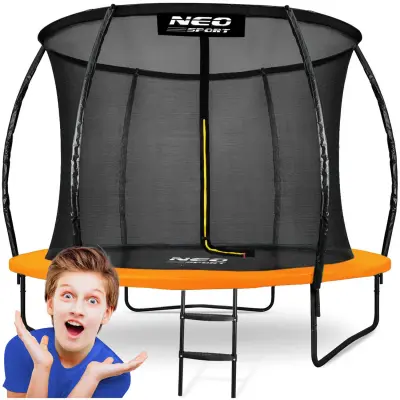 Vrtni trampolin profiliran 8ft/252cm z neo-športnim notranjim mrežam