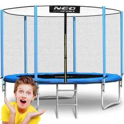 Vrtni trampolin 6ft/183cm z zunanjo mrežo in neo-športno lestvijo