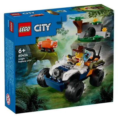 LEGO CITY 60424 Terenec raziskovalca džungle in naloga rdeči panda