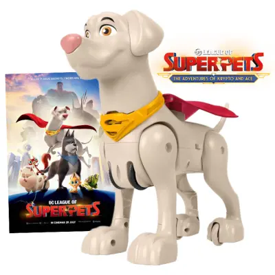 DC LEAGUE OF SUPERPETS PAS KRYPTO KI SE PREMIKA  + ZVOK- MATTEL - FISHER PRICE