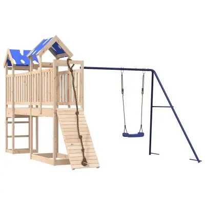 vidaXL Zunanje igralo trdna borovina