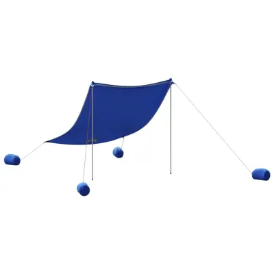 vidaXL Nadstrešek za plažo s sidrišči iz peska modra 214x236 cm