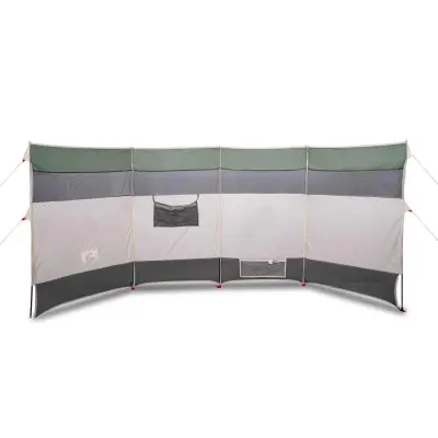 vidaXL Vetrobran za kampiranje zelen 366x152x152 cm vodoodporen