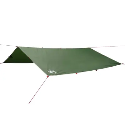 vidaXL Ponjava za kampiranje zelena 360x294 cm vodoodporna