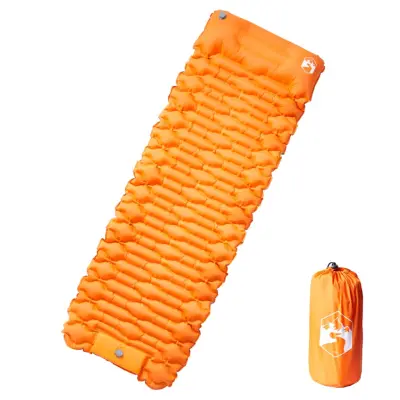 vidaXL Samonapihljivo ležišče za kampiranje z blazino 1 osebo oranžno