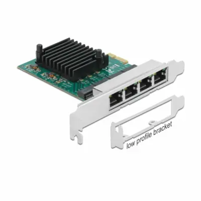 Mrežna kartica PCIe 4xRJ45 Gigabit Delock RTL8111 (89025)
