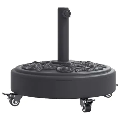 vidaXL Podstavek za senčnik s kolesi Ø38/48 mm palice 27 kg okrogel