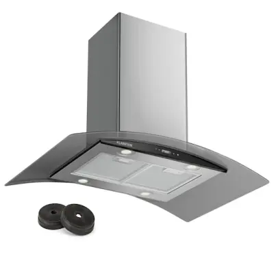 Klarstein Colette, otočna kuhinjska napa, 90 cm, 600 m³/h, energijski razred A, nerjaveče jeklo, srebrna