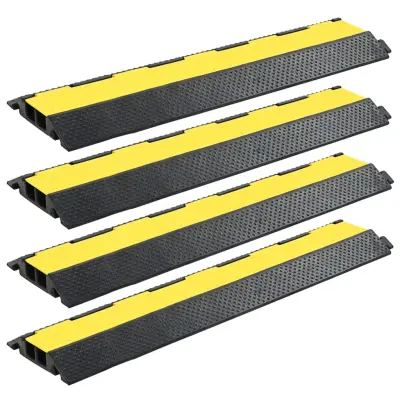 vidaXL Pohodna zaščita za kable 4 kosi 2 kanala guma 101,5 cm