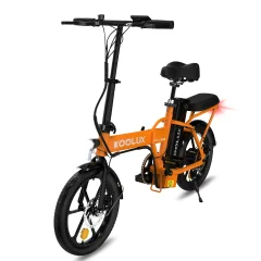 KOOLUX BK5 Zložljivo električno kolo 16*3,0 palcev 250W 36V 10,4Ah Fat Tire City Commuter EBike - oranžna
