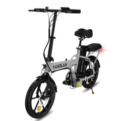 KOOLUX BK5 Zložljivo električno kolo 16*3,0 palcev 250W 36V 10,4Ah Fat Tire City Commuter EBike - srebrno