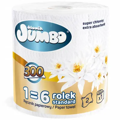 Papirnata brisača Elephant Jumbo Maxi, 300 listov, 2 plasti, 1 rola
