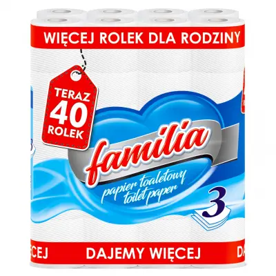 Familia toaletni papir brez vonja, 3 plasti, 40 rol