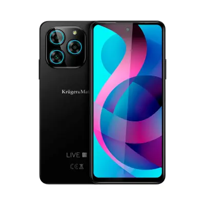 50Mpx pametni telefon 2x SIM 128GB NFC Android 13 IPS LIVE 11 črn