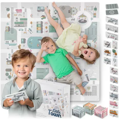 Foam Mat Puzzle 105x105cm + penaste figurice Nukido Town