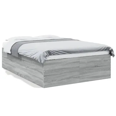 vidaXL Posteljni okvir siva sonoma 140x190 cm inženirski les