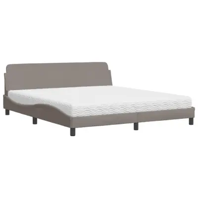 vidaXL Postelja z vzmetnico taupe 180x200 cm blago