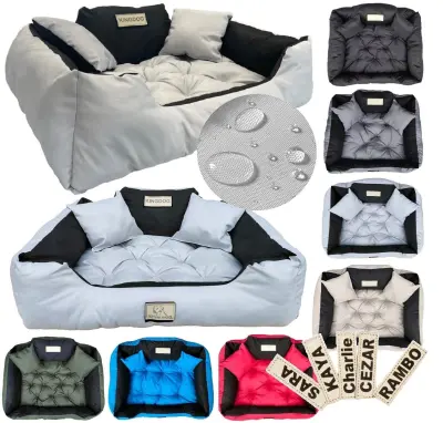 KingDog Siva nepremočljiva ležišče za pse 100x75 cm