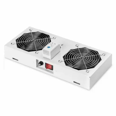 Hladilna enota 2x vent. s termostatom Digitus siva (DN-19 FAN-2-WM-T)