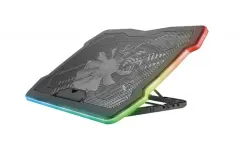Zaupajte Gaming GXT 1126 AURA MULTICOLOUR -OLUMIRANO STOPNJE IZMEMBE za prenosnike do 17,3 '', hladilnik prenosnika z nastavljivo hitrostjo, tišinskim