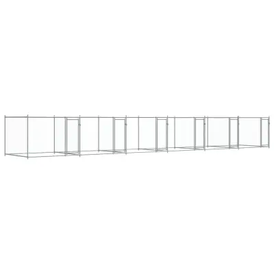 vidaXL Pasji boks z vrati siv 12x2x1,5 m pocinkano jeklo