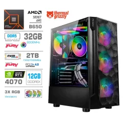 Računalnik MEGA TWR S7 R7-7700/RTX4070/32GB-DDR5/2TB-4.0/750W/Brez OS RGB