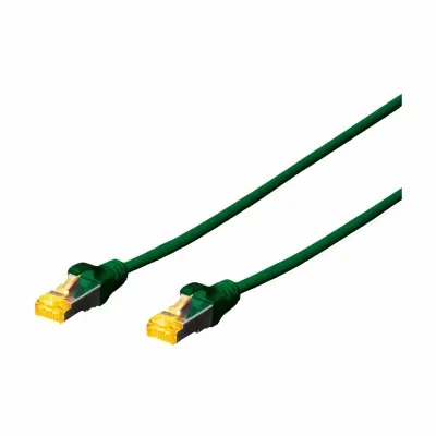 Digitus DK-1644-A-0025/G RJ45 omrežni kabel CAT6a S/FTP 0.25 m zelena brez halogena, zviti pari, z zaščitnim zapornim zatičem, ognjevaren 1 kos