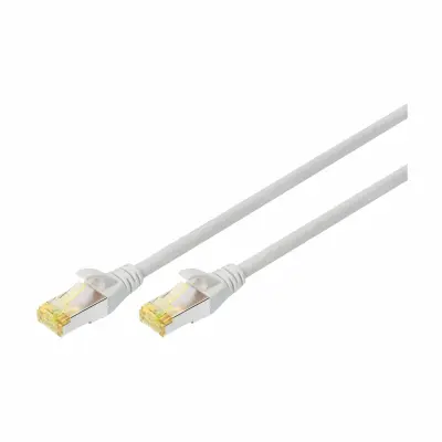 Digitus DK-1644-A-0025 RJ45 omrežni kabel CAT6a S/FTP 0.25 m siva brez halogena, zviti pari, z zaščitnim zapornim zatičem, ognjevaren 1 kos