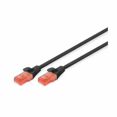 Digitus DK-1617-0025/BL RJ45 omrežni kabel\, Patch kabel CAT 6 U/UTP 0.25 m črna brez halogena\, zviti pari 1 kos