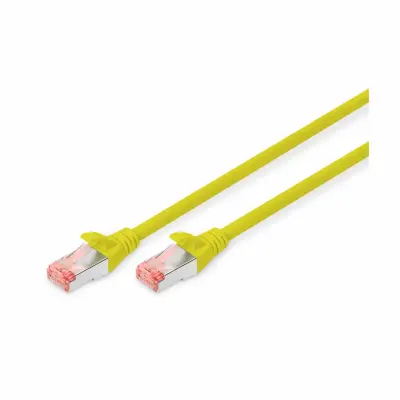 Digitus DK-1644-050/Y RJ45 omrežni kabel CAT6 S/FTP 5 m rumena brez halogena, zviti pari, z zaščitnim zapornim zatičem, ognjevaren 1 kos
