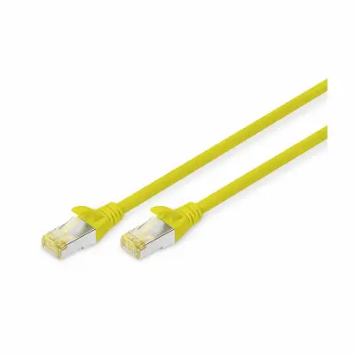 Digitus DK-1644-A-010/Y RJ45 omrežni kabel CAT6a S/FTP 1 m rumena brez halogena, zviti pari, z zaščitnim zapornim zatičem, ognjevaren 1 kos