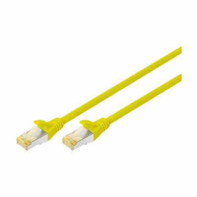 Digitus DK-1644-A-020/Y RJ45 omrežni kabel CAT6a S/FTP 2 m rumena brez halogena, zviti pari, z zaščitnim zapornim zatičem, ognjevaren 1 kos